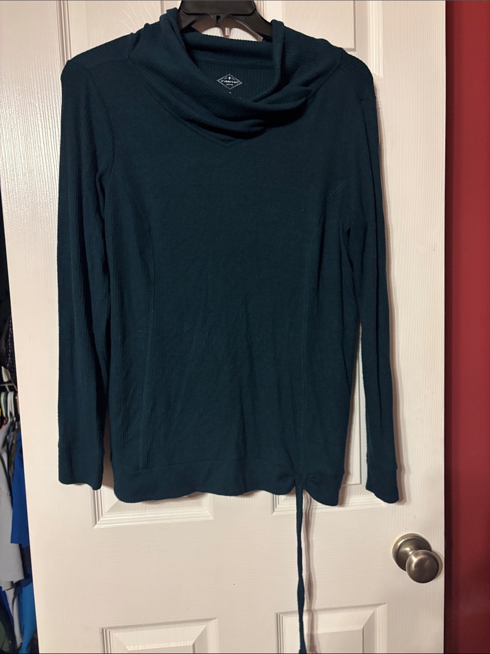 St. John’s bay Teal Cowl Neck Women's shirt with Tie Detail size medium